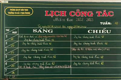 LỊCH CÔNG TÁC TUẦN 18