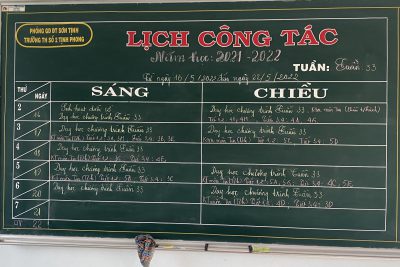 LỊCH CÔNG TÁC TUẦN 33