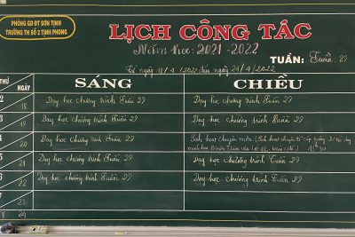 LỊCH CÔNG TÁC TUẦN 28