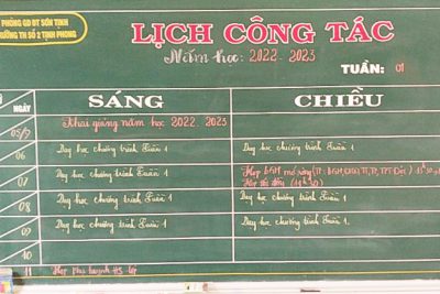 LỊCH CÔNG TÁC  NĂM HỌC 2022- 2023_TUẦN 1