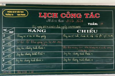 Lịch công tác tuần 01_Năm học: 2023-2024
