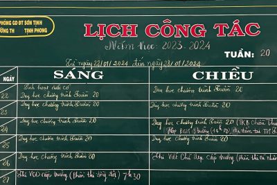 LỊCH CÔNG TÁC TUẦN 18